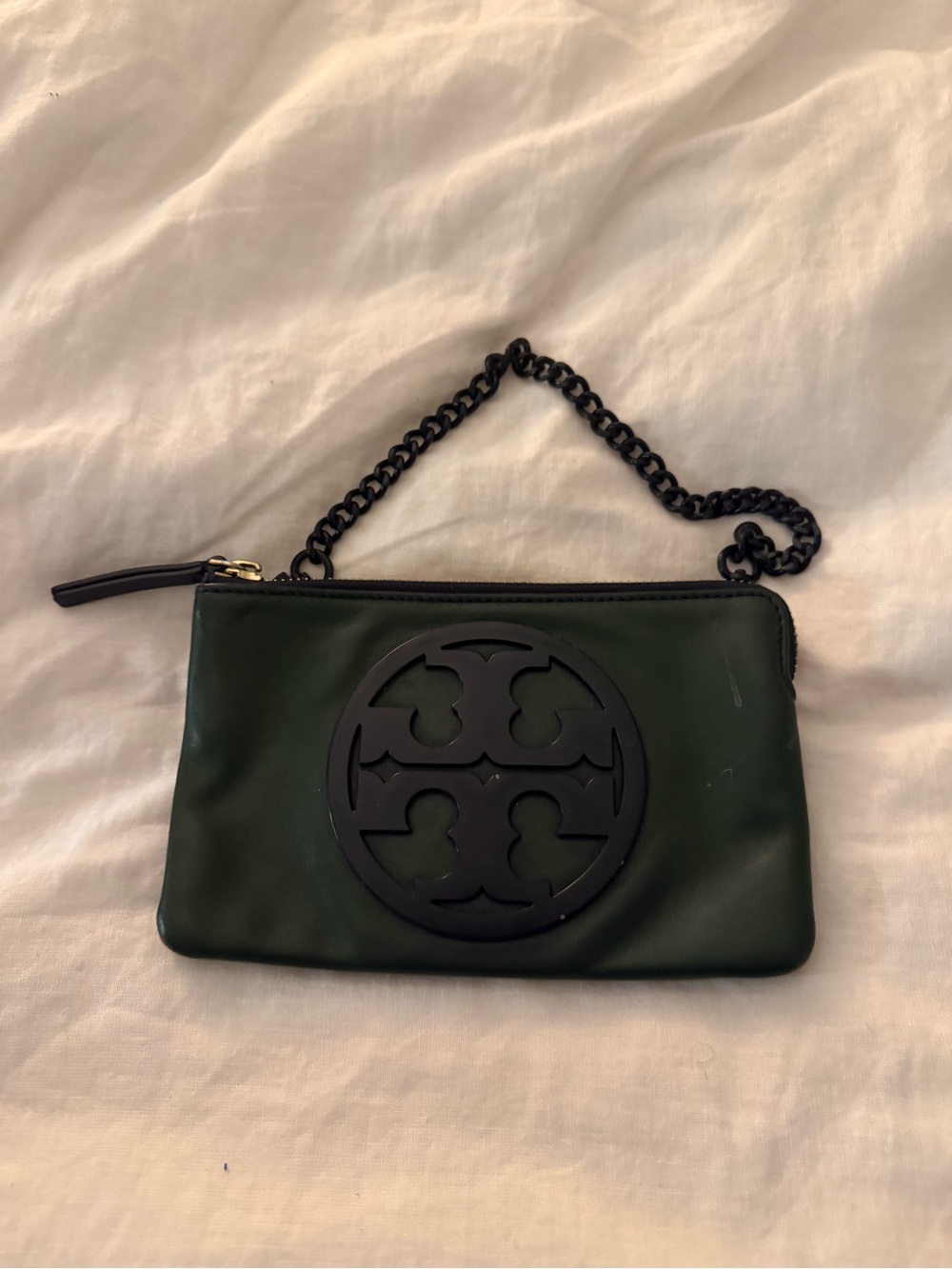 Tory Burch Green & Black Chain Crossbody Bag